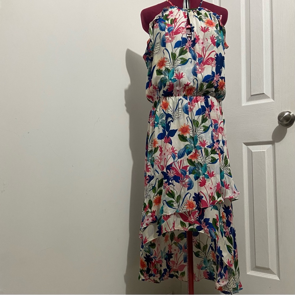 Parker Multicolor 100% Silk Floral Women Dress